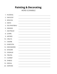 Painting & Decorating word scramble puzzle