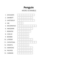 Penguin word scramble puzzle
