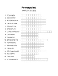 Powerpoint word scramble puzzle