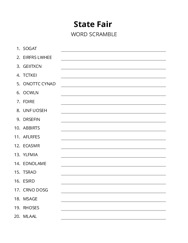 State Fair word scramble puzzle