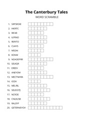 The Canterbury Tales word scramble puzzle