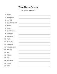 The Glass Castle word scramble puzzle