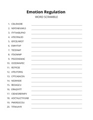 Emotion Regulation word scramble puzzle