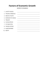 Factors of Economic Growth word scramble puzzle