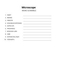 Microscope word scramble puzzle